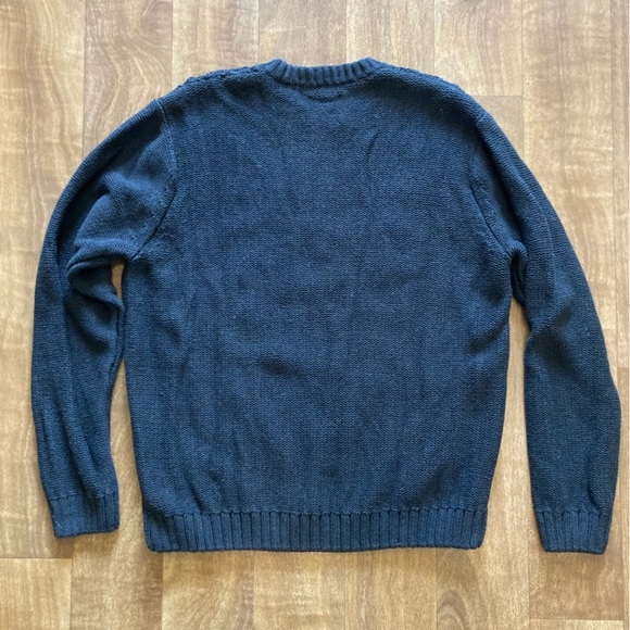 Chaps 100% Cotton Black Size Large Cable Knit Sweater - Picture 7 of 7